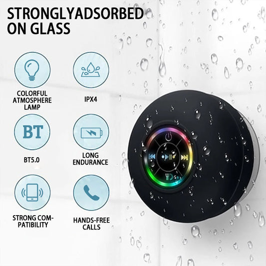 Portable Bluetooth Speaker with LED & IPX4 Waterproof