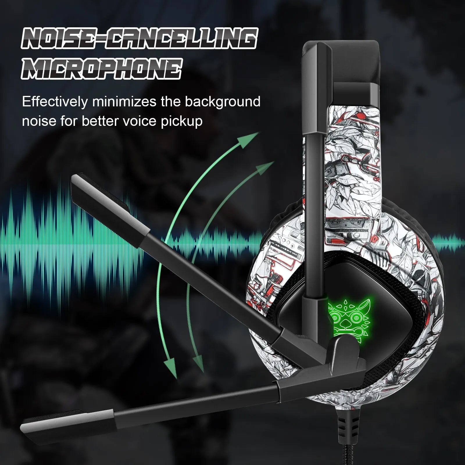 Gaming Headset Headphones Wired Noise Cancelling